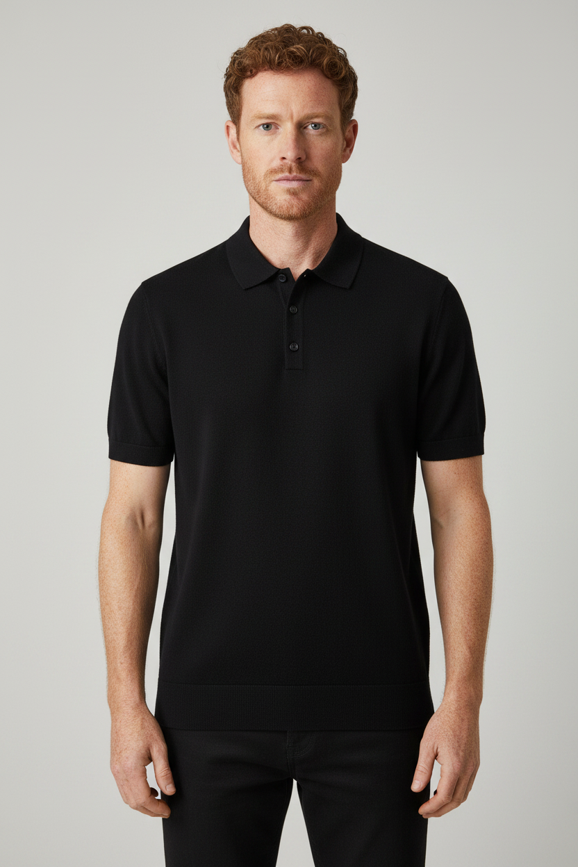 Oscar Cotton Polo | Ribbed Cuffs | Tailored Fit