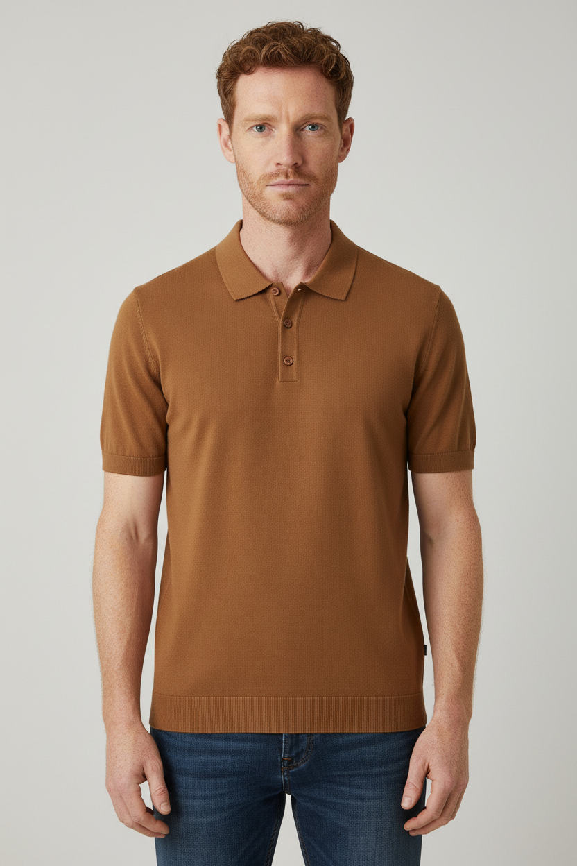 Oscar Cotton Polo | Ribbed Cuffs | Tailored Fit