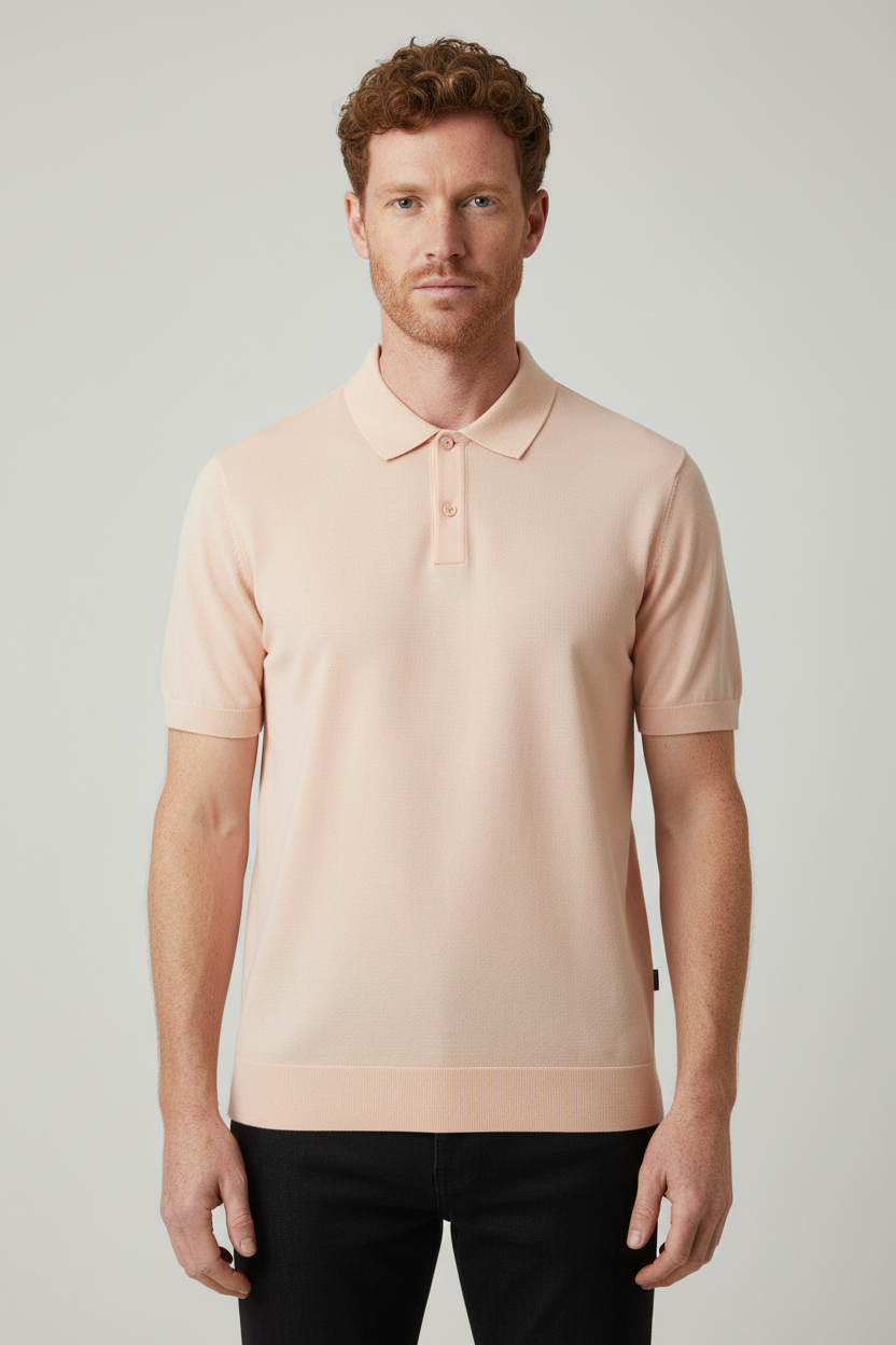 Oscar Cotton Polo | Ribbed Cuffs | Tailored Fit