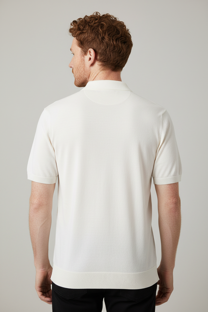 Oscar Cotton Polo | Ribbed Cuffs | Tailored Fit