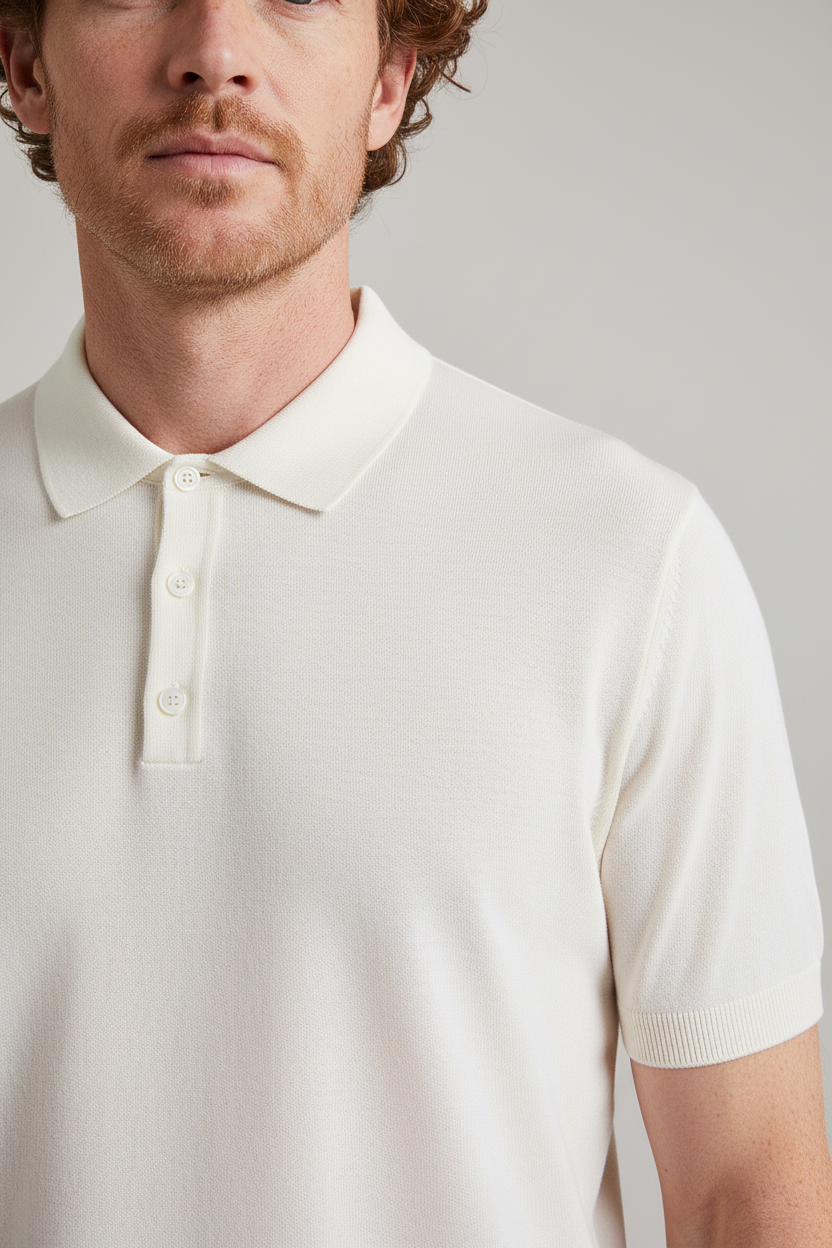 Oscar Cotton Polo | Ribbed Cuffs | Tailored Fit